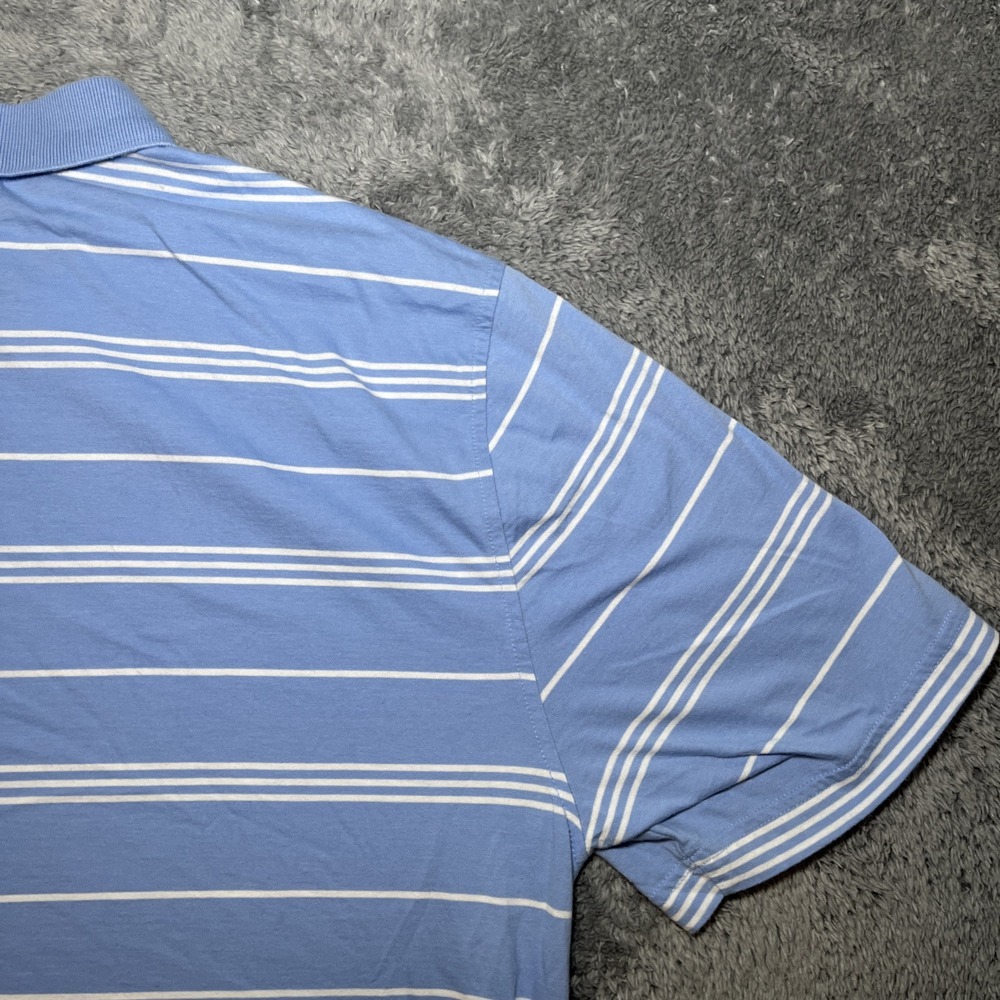 Brooks Brothers Men's SZ 2XL 1818 Cotton Short Sleeve Blue White Striped Polo - Picture 14 of 15